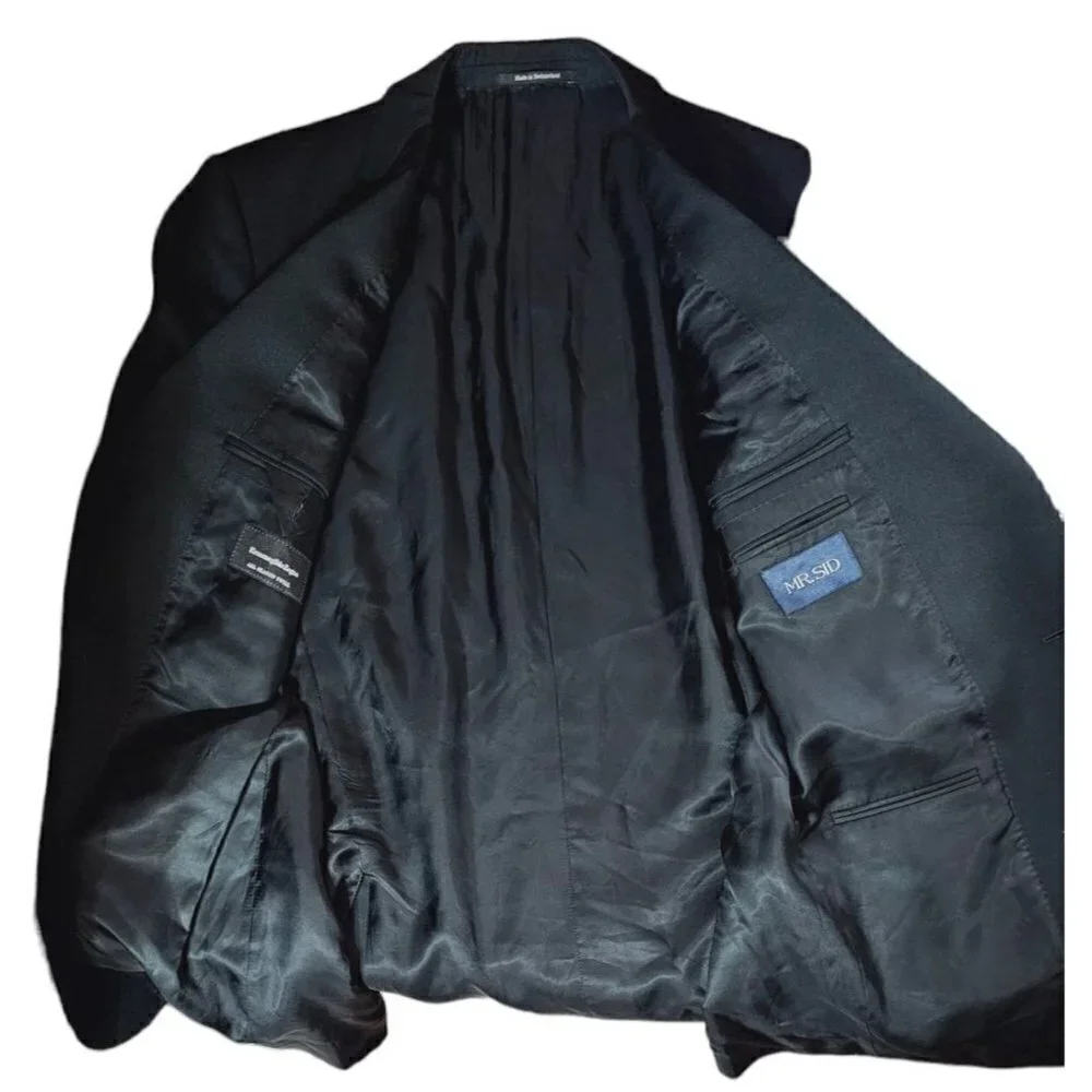 Ermenegildo Zegna MR. SID All Season Twill black wool blazer size EU54R US44R - Picture 3 of 9